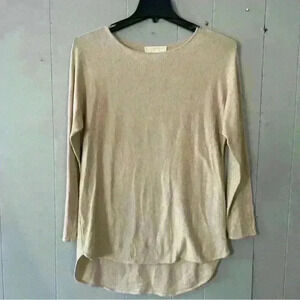 Michael Kors Women's Gold Tinsel Knit Lightweight Sweater SZ M